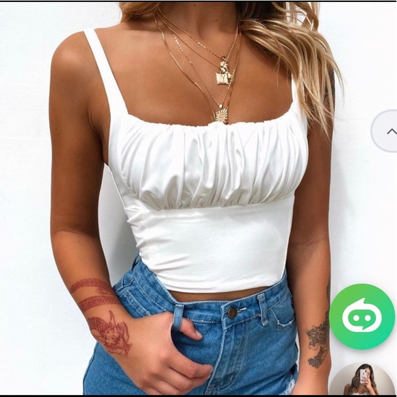 Princess Polly Tops - White Ruched top